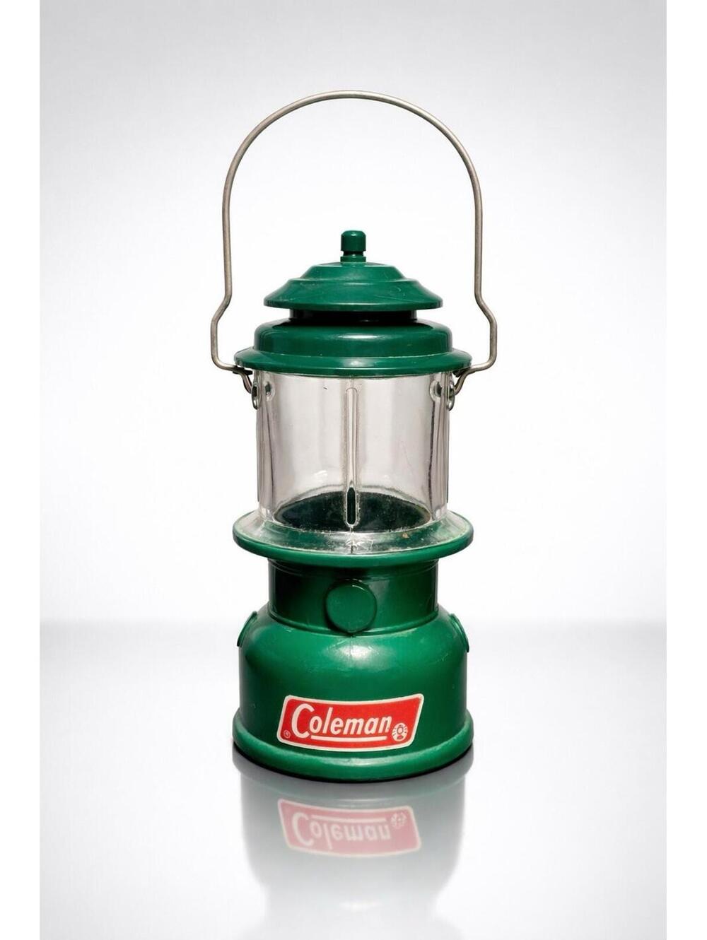Avon 1970s Green Coleman Lantern Wild Country Cologne Figural Bottle, 2.5x7”